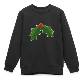 Holly - Holly et baies - Sweat Premium enfant bio - noir - Devant - AI Model Kid Female (0cm)