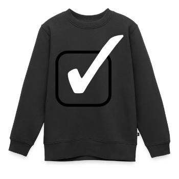 haken symbol - Kinder Premium Organic Sweatshirt - Schwarz - Vorne - AI Model Kid Female (0cm)