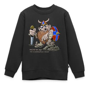 NORWEGEN VIKING T-Shirts, Textilien und Geschenkideen - Kinder Premium Organic Sweatshirt - Schwarz - Vorne - AI Model Kid Female (0cm)