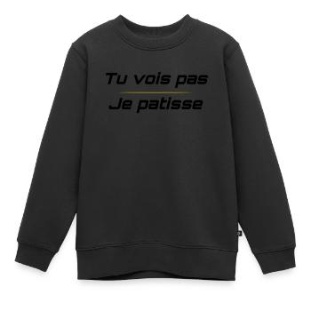 tu vois pas je Patisse - Sweat Premium enfant bio - noir - Devant - AI Model Kid Female (0cm)