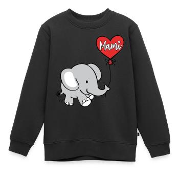 Mommy Mother's Day Cute Elephant Gift Idea - Kids Premium Organic Sweatshirt - black - Front - AI Model Kid Female (0cm)
