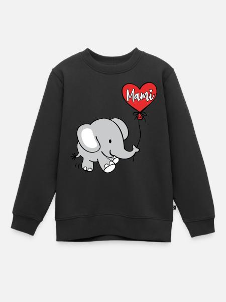 Mommy Mother's Day Cute Elephant Gift Idea - Kids Premium Organic Sweatshirt - black