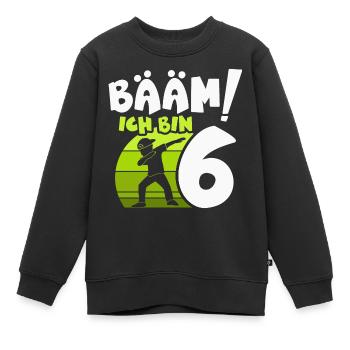 6ème anniversaire Dabbing cadeau 6 ans - Sweat Premium enfant bio - noir - Devant - AI Model Kid Female (0cm)