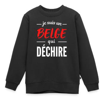 Je suis un Belge qui déchire - Sweat Premium enfant bio - noir - Devant - AI Model Kid Female (0cm)