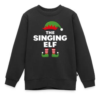 L’Elfe Chantant - Sweat Premium enfant bio - noir - Devant - AI Model Kid Female (0cm)