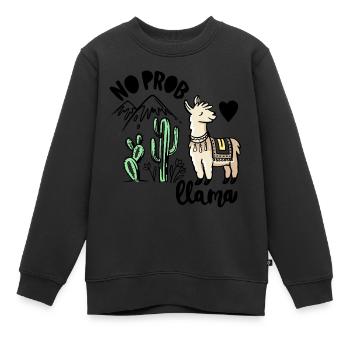No Prob Llama - Kinder Premium Organic Sweatshirt - Schwarz - Vorne - AI Model Kid Female (0cm)