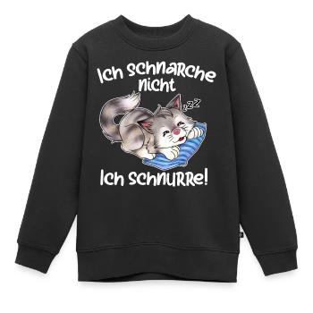 Ich schnarche nicht ich schnurre, süße Katze - Kinder Premium Organic Sweatshirt - Schwarz - Vorne - AI Model Kid Female (0cm)