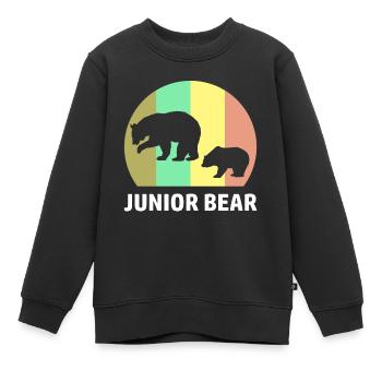 Papa und Sohn Partnerlook - Kinder Premium Organic Sweatshirt - Schwarz - Vorne - AI Model Kid Female (0cm)