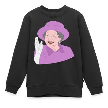 La reine Elizabeth II salue le 70e jubilé de la Couronne - Sweat Premium enfant bio - noir - Devant - AI Model Kid Female (0cm)