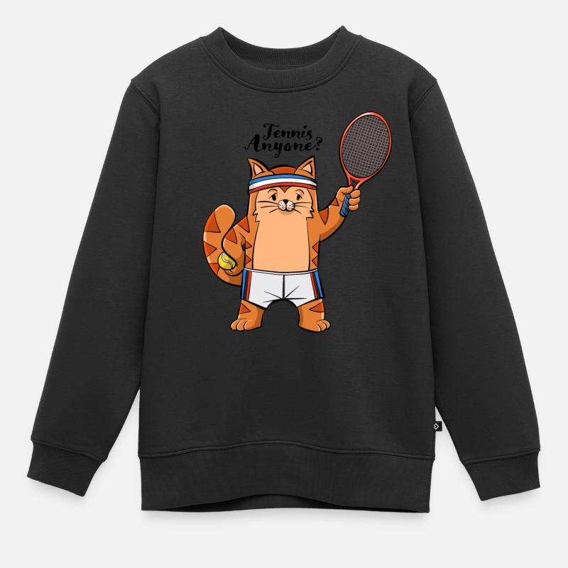 Chat de tennis - Sweat Premium enfant bio - noir