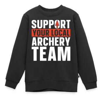 Tir à l’arc Flèche Tir à l’arc Tir à l’arc - Sweat Premium enfant bio - noir - Devant - AI Model Kid Female (0cm)