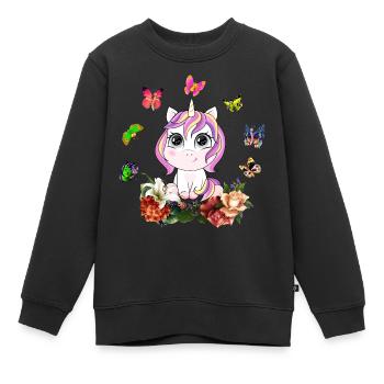 Dabbing Licorne Dabbendes Licorne Dab Idée cadeau - Sweat Premium enfant bio - noir - Devant - AI Model Kid Female (0cm)