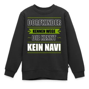 Dorfkind Bauer Landei Landleben Geschenk - Kinder Premium Organic Sweatshirt - Schwarz - Vorne - AI Model Kid Female (0cm)