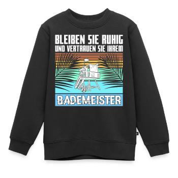 bademeister - Kinder Premium Organic Sweatshirt - Schwarz - Vorne - AI Model Kid Female (0cm)