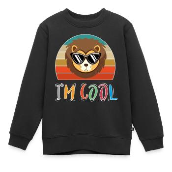 Baby Kind Sprüche Cool Bär Bear Retro - Kinder Premium Organic Sweatshirt - Schwarz - Vorne - AI Model Kid Female (0cm)