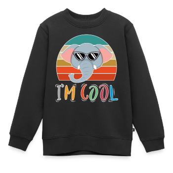 Baby Kind Sprüche Cool Elefant Retro - Kinder Premium Organic Sweatshirt - Schwarz - Vorne - AI Model Kid Female (0cm)