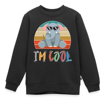 Baby Kind Sprüche Cool Elefant Retro - Kinder Premium Organic Sweatshirt - Schwarz - Vorne - AI Model Kid Female (0cm)