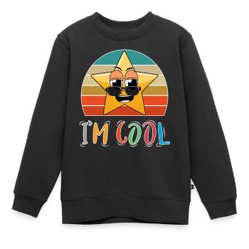 Baby Kind Sprüche Cool Einhorn Stern Stars Retro - Kinder Premium Organic Sweatshirt - Schwarz - Vorne - AI Model Kid Female (0cm)