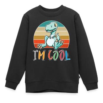 Baby Kind Sprüche Cool Dinosaurier Retro - Kinder Premium Organic Sweatshirt - Schwarz - Vorne - AI Model Kid Female (0cm)