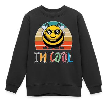 Baby Kind Tiere Cool Retro Biene - Kinder Premium Organic Sweatshirt - Schwarz - Vorne - AI Model Kid Female (0cm)