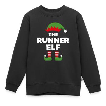 L’Elfe Coureur - Sweat Premium enfant bio - noir - Devant - AI Model Kid Female (0cm)