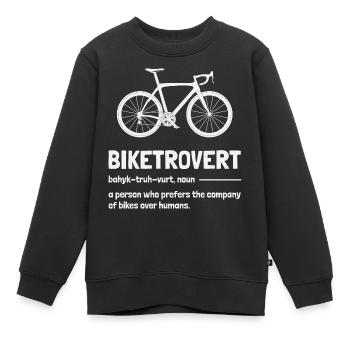 Biketrovert Lustige Phrasen Fahrrad und Radfahren - Kinder Premium Organic Sweatshirt - Schwarz - Vorne - AI Model Kid Female (0cm)