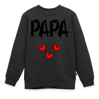 Papa. VATERTAG. HAPPY DADDY'S DAY. ALLES GUTE ZUM GEBURTSTAG! - Kinder Premium Organic Sweatshirt - Schwarz - Vorne - AI Model Kid Female (0cm)