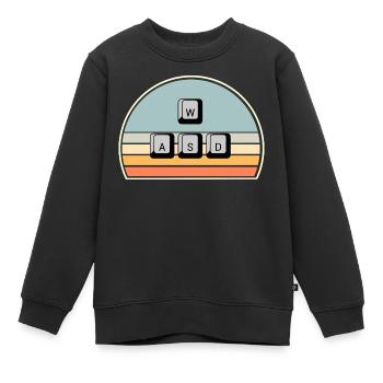 SOURIS clavier de jeu PC WASD - Sweat Premium enfant bio - noir - Devant - AI Model Kid Female (0cm)