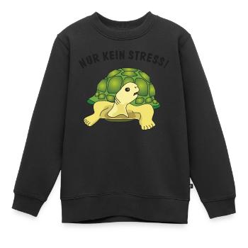nur kein stress - Kinder Premium Organic Sweatshirt - Schwarz - Vorne - AI Model Kid Female (0cm)