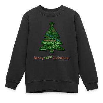Merry Pinoy Christmas - Philippinen Design - Kinder Premium Organic Sweatshirt - Schwarz - Vorne - AI Model Kid Female (0cm)