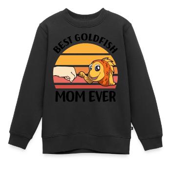 Poisson rouge - Sweat Premium enfant bio - noir - Devant - AI Model Kid Female (0cm)