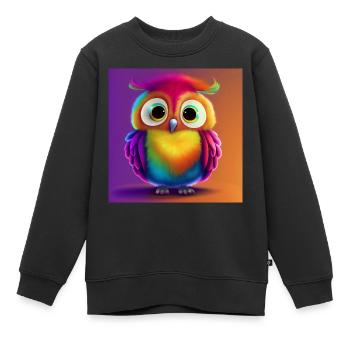 Buntes süßes Eulen-T-Shirt - Kinder Premium Organic Sweatshirt - Schwarz - Vorne - AI Model Kid Female (0cm)