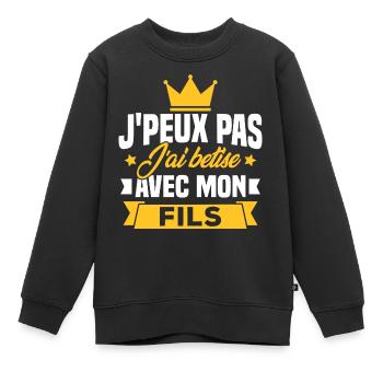 Ich kann nicht mit meinem Sohn wetten - Kinder Premium Organic Sweatshirt - Schwarz - Vorne - AI Model Kid Female (0cm)