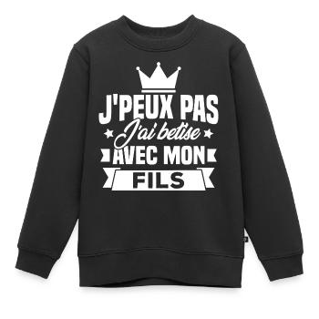 Ich kann nicht mit meinem Sohn wetten - Kinder Premium Organic Sweatshirt - Schwarz - Vorne - AI Model Kid Female (0cm)