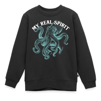 Oktopus ist mein Lieblingstier mein Spirit - Kinder Premium Organic Sweatshirt - Schwarz - Vorne - AI Model Kid Female (0cm)