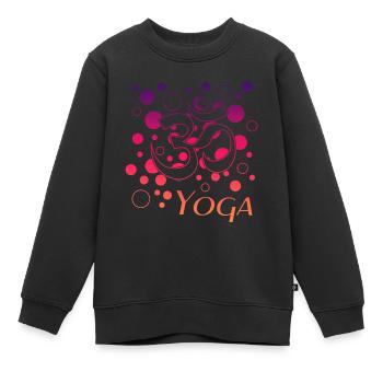 Yoga Om Namaste - Kinder Premium Organic Sweatshirt - Schwarz - Vorne - AI Model Kid Female (0cm)
