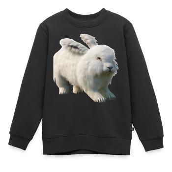 Lapin Angora moelleux - Sweat Premium enfant bio - noir - Devant - AI Model Kid Female (0cm)