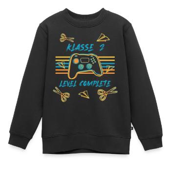 Grundschule - Klasse 2 - Level complete - Kinder Premium Organic Sweatshirt - Schwarz - Vorne - AI Model Kid Female (0cm)