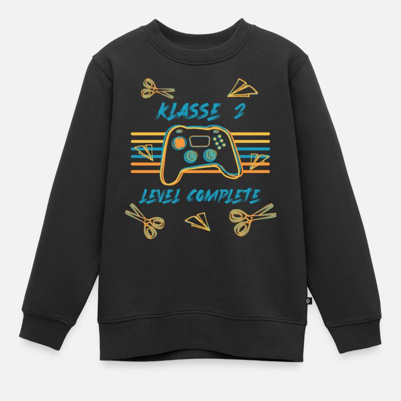 Grundschule - Klasse 2 - Level complete - Kinder Premium Organic Sweatshirt - Schwarz