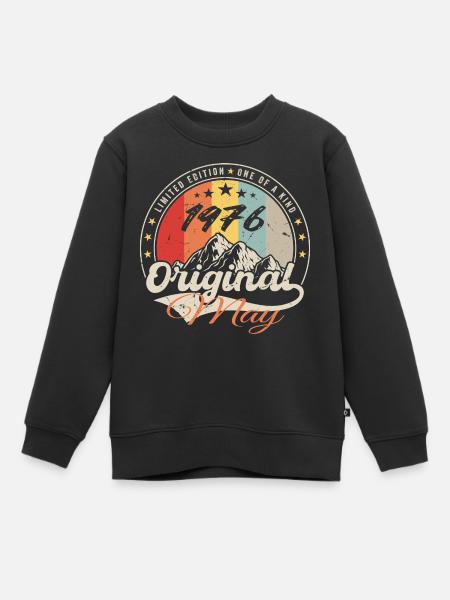 Mai 1976 | Anniversaire 1976 Vintage | May 1976 - Sweat Premium enfant bio - noir