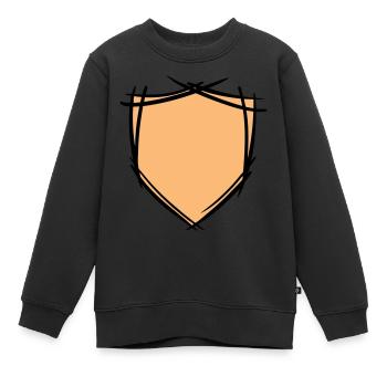 Schild / Wappen Symbol. Hand gezeichnet. Vorlage - Kinder Premium Organic Sweatshirt - Schwarz - Vorne - AI Model Kid Female (0cm)