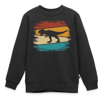 T Rex - Kinder Premium Organic Sweatshirt - Schwarz - Vorne - AI Model Kid Female (0cm)