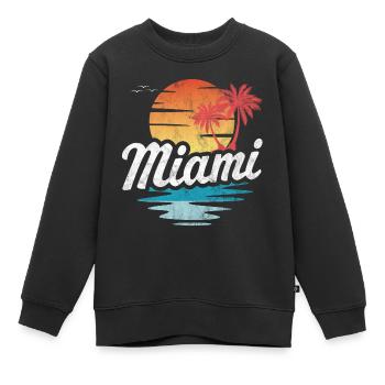 Miami - Kinder Premium Organic Sweatshirt - Schwarz - Vorne - AI Model Kid Female (0cm)