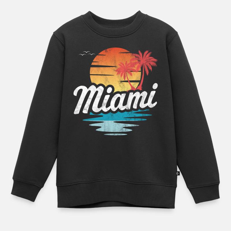 Miami - Kinder Premium Organic Sweatshirt - Schwarz