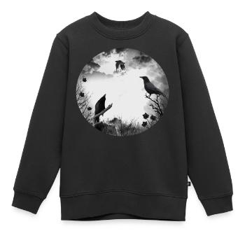 Gothique, corbeaux, corbeaux - Sweat Premium enfant bio - noir - Devant - AI Model Kid Female (0cm)