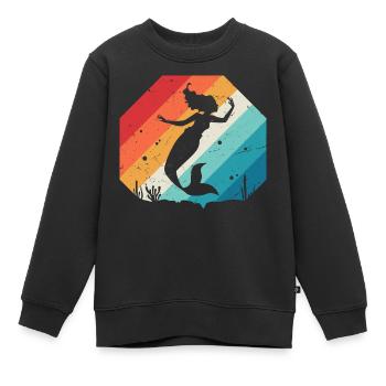 Meerjungfrau - Kinder Premium Organic Sweatshirt - Schwarz - Vorne - AI Model Kid Female (0cm)