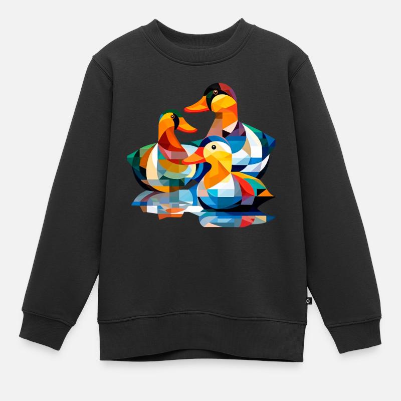 Canards Cubisme 2 - Sweat Premium enfant bio - noir