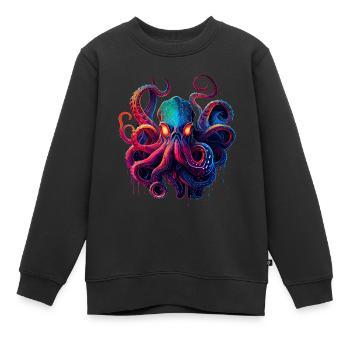 Illustration de la pieuvre - Sweat Premium enfant bio - noir - Devant - AI Model Kid Female (0cm)