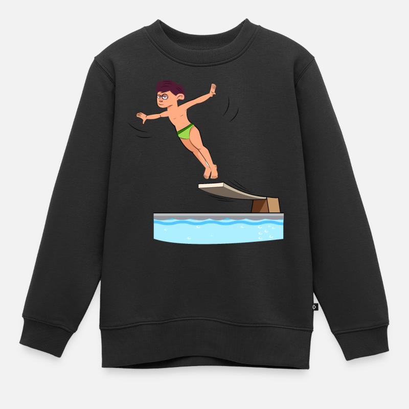 Springboard Diving - Kids Premium Organic Sweatshirt - black