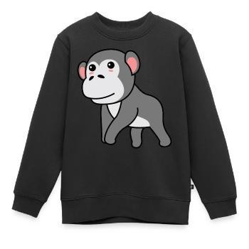 Gorilla Comic - Sweat Premium enfant bio - noir - Devant - AI Model Kid Female (0cm)